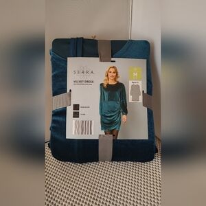 Serra Women's Size M (8-10) Velvet Green/Blue Dress NWT Aldi